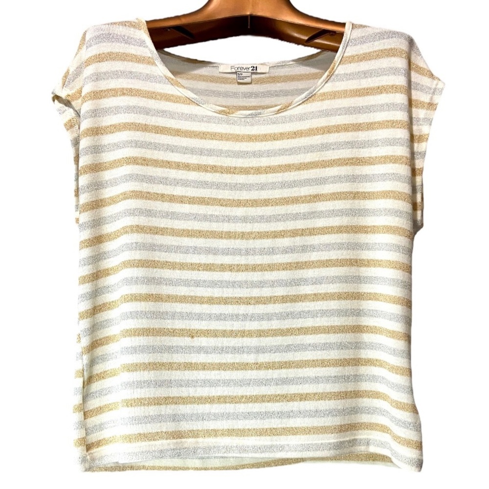 🔴 5/$20, Forever 21 metallic stripe crop top